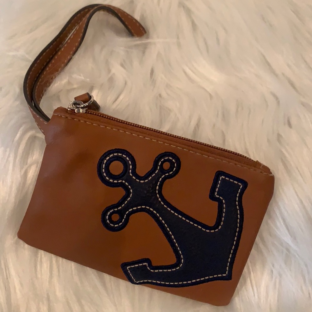 BROWN/WITH BLUE ANCOR CLUTCH
